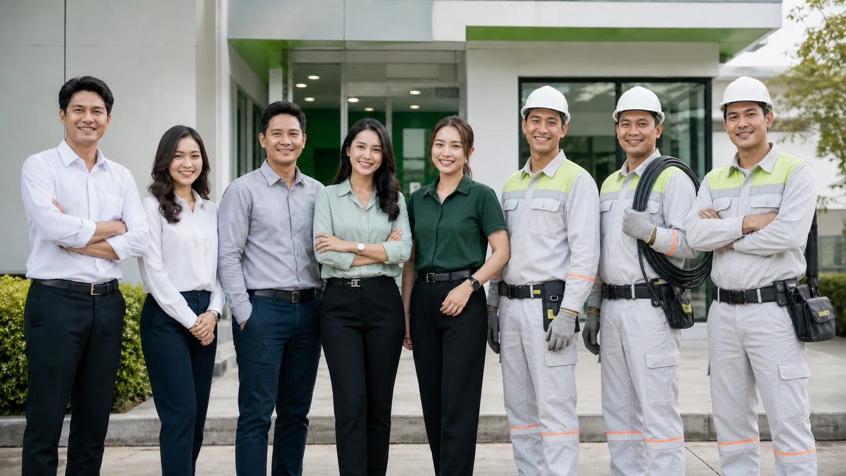 ทีมฝ่ายขายและทีมช่าง AIS Fibre 3 Plus หน้าออฟฟิศ